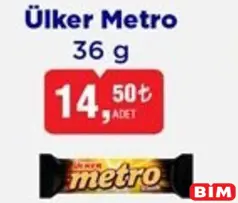 ÜLKER METRO ÇİKOLATA 36 G